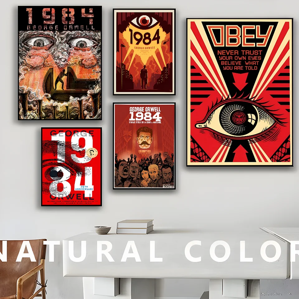 1984 George Orwell Movie Sticky Posters Retro Kraft Paper Sticker DIY Room  Bar Cafe Aesthetic Art Wall Painting - AliExpress, image size:960x960