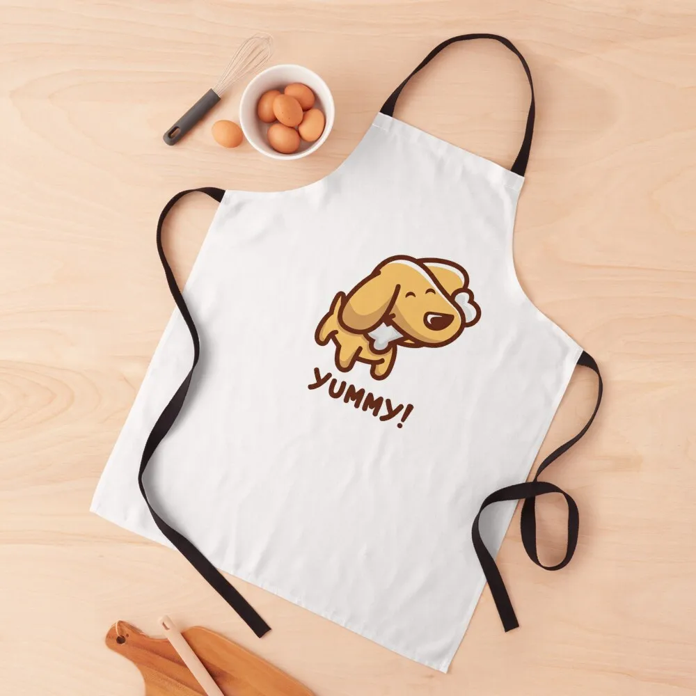 

Dog eating bone Apron men's barbecue Waterproof women Home Cleaning Apron