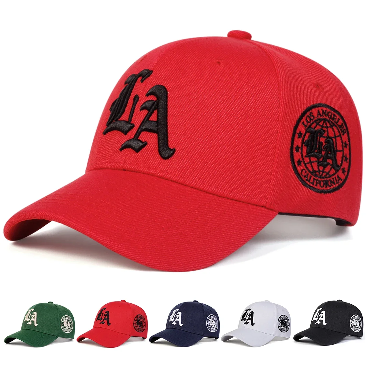 Unisex-Baseballkappen mit Los Angeles-Buchstabenstickerei, verstellbar, für den Frühling und Herbst, lässiger Sonnenschutzhut
