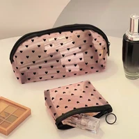 Heart Transparent Mesh Makeup Bag Multifunction Portable Women Cosmetic Storage Pouch Ladies Toiletry Lipstick Organizer Bags 2