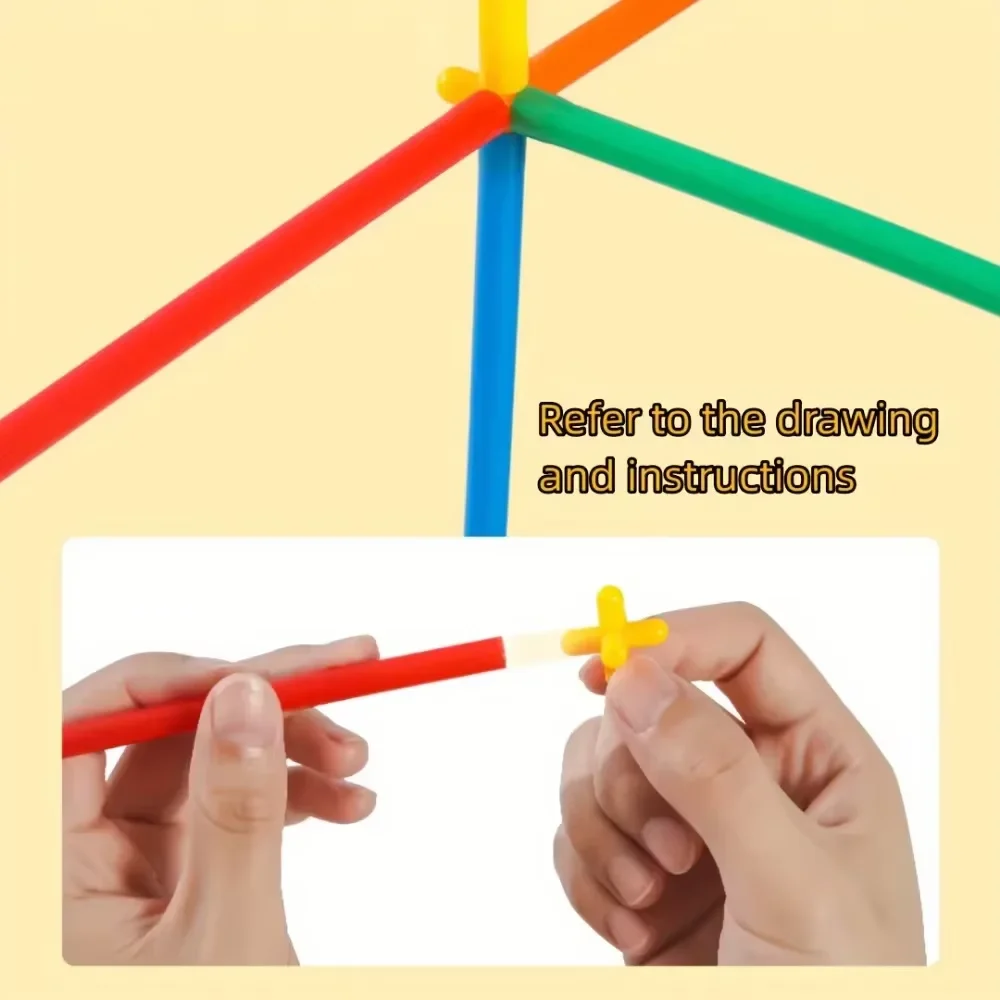 Freedom Combination Building Toys Straws and Connectors Building Sets Colorful For Children Motor Skills Puzzle Educational Toys