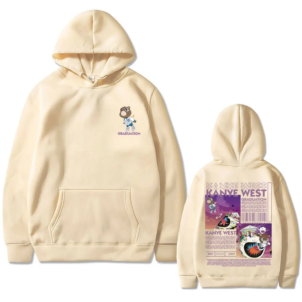 Sweat à capuche imprimé double face Kanye West Graduation Bear pour hommes  et femmes, sweats à capuche en coton sourire unisexe, mode hip hop cool,  PVD - AliExpress, image size:1000x1000