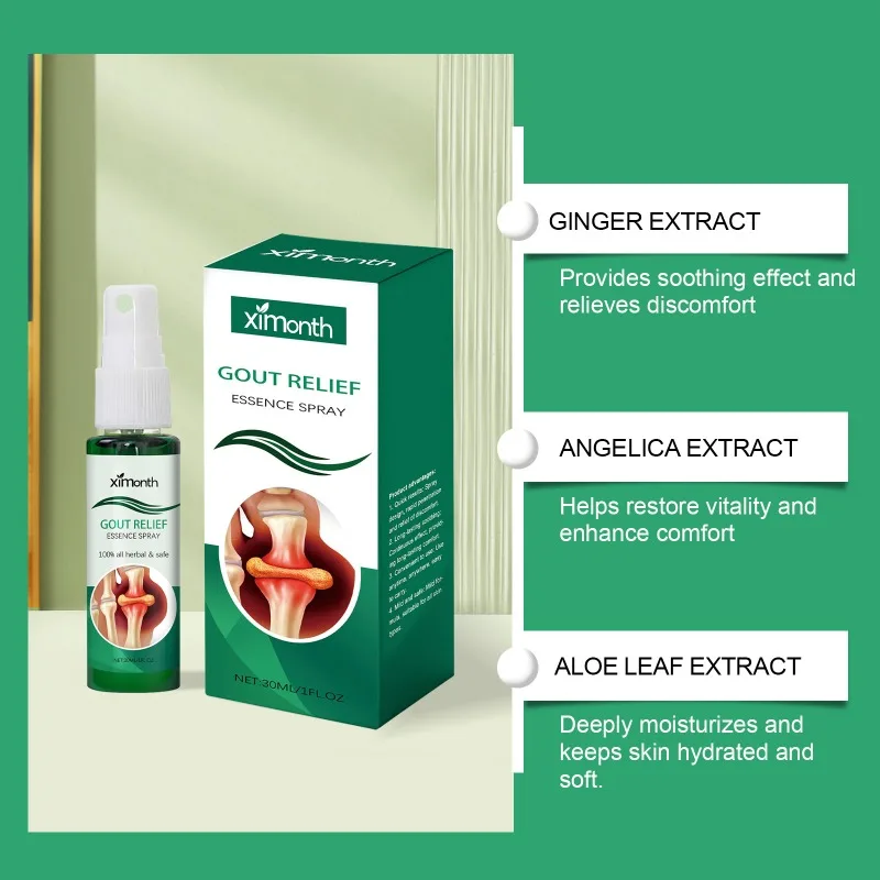 Gout Relief Eeeence Spray Lumbar Pain Relief Activate Circulation Spray Knee Joint Cervical Spine Waist Back Spine Cooling
