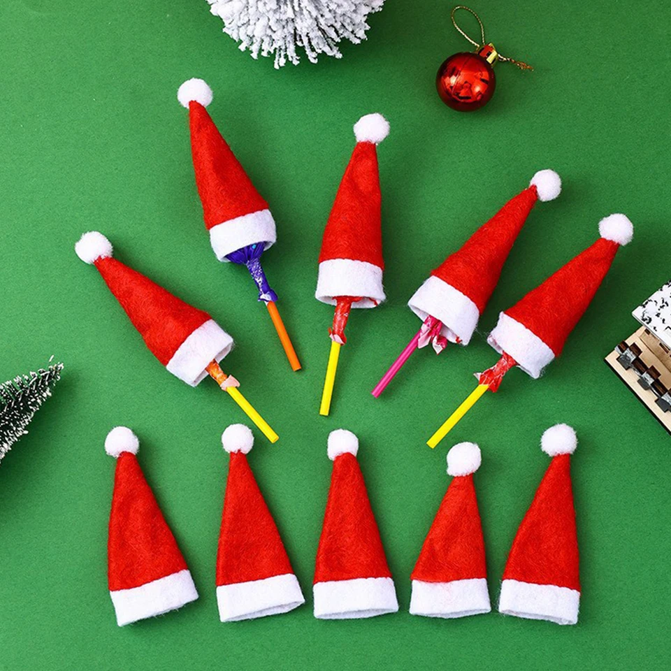 Lot De Mini Chapeaux De Noël - Décoration De Fête - 18 Pièces