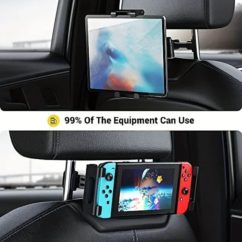 ABS Car Rear Phone Tablet Holder Rotating Headrest Bracket