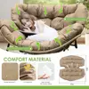 Oversized Double Rocking Egg Chair Set with Cushions, Outdoor-Friendly Wicker Relaxation Chairs, Heavy-Duty 450 lbs Cap