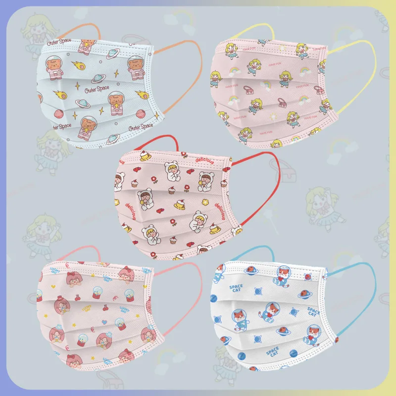 

Маски с мультяшным принтом, кролик, панда