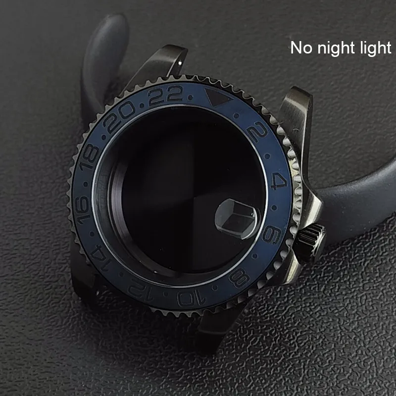40MM Sapphire Glass GMT Bidirectional Rotation Watch Case with Accessories