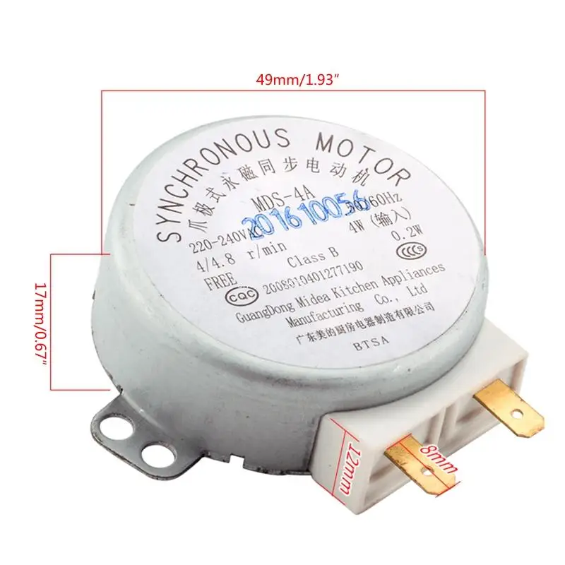 Microwave Oven Spare Parts 220-240V 4W 50/60Hz For Midea MDS-4A Microwave Oven Turntable Motor Tray Motors