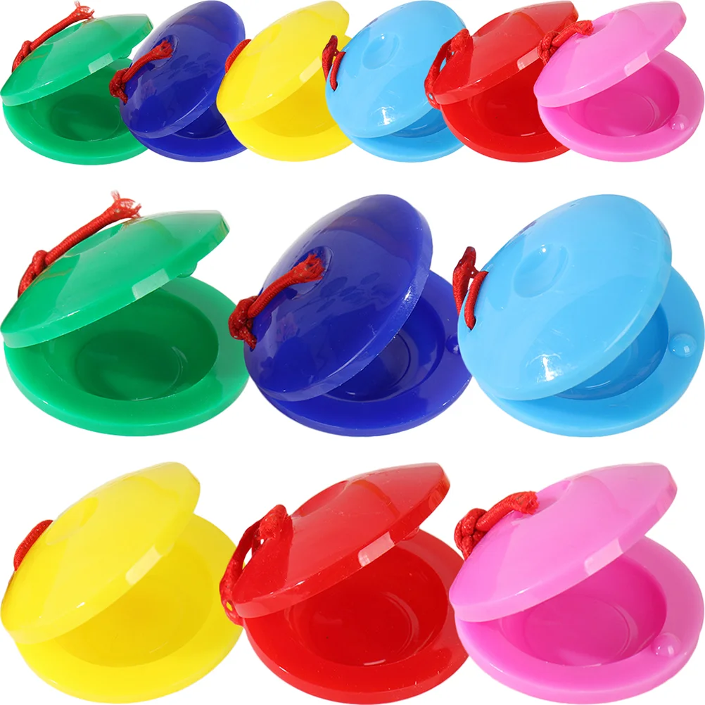 

12 Pcs Plastic Lunch Board Toddler Instruments Musical Toys Vintage Kids Learning Castanets Flapper Finger Percussion Child