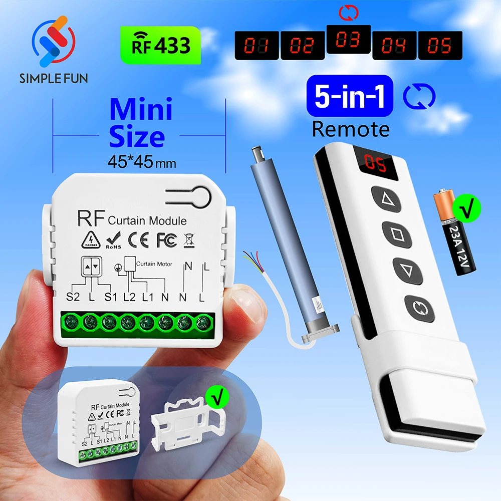 de Rolo, Transmissor 5-em-1, 110V, 220V, Módulo