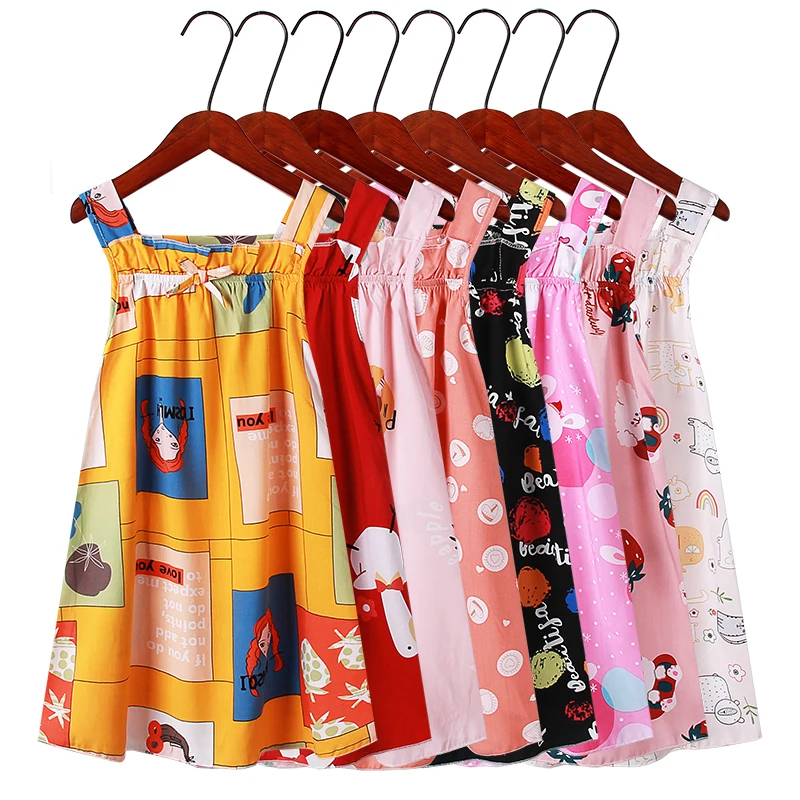 New girls dresses 2 6 8 10 years children Slip dresses fashion cute Multicolor kids sleeveless for girls