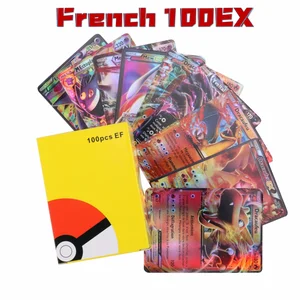 Em promoção! 60/100pcs Pokemon Card Game Gx Vmax De Comércio Francês  Pokemon Jumbo Brilhante Cartões Coleção Infantil Batalha Brinquedos Para  Crianças De Presente