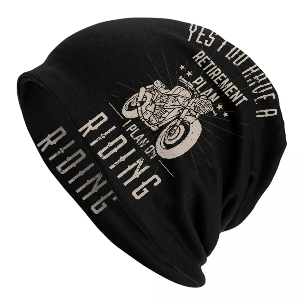 

I Do Have A Retirement Plan Riding Bonnet Hats Knit Hat Hip Hop Funny Motorcycle Skullies Beanies Hats Men's Warm Head Wrap Caps