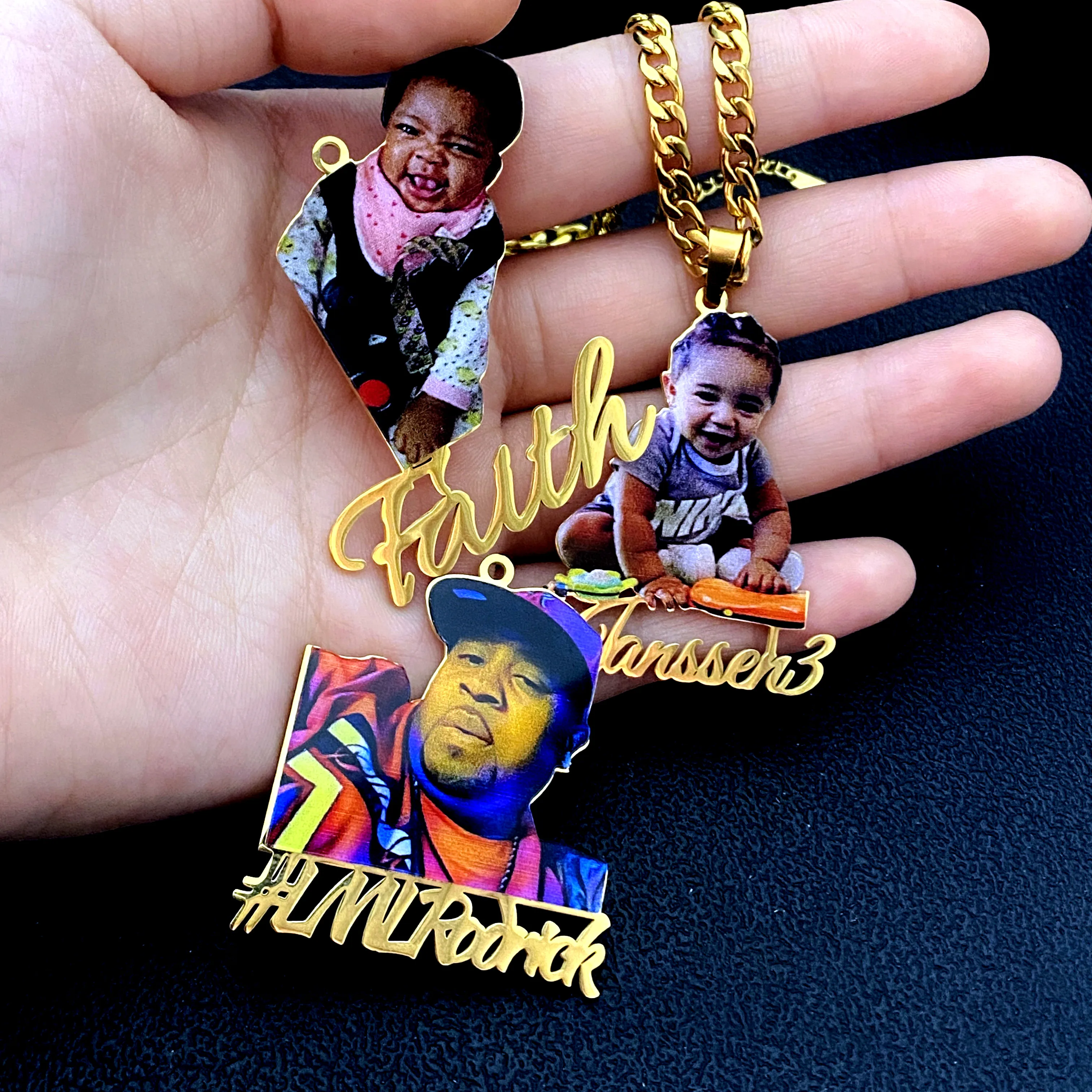 Custom Photo Necklace for Kids Customized Name Necklace Personalized Acrylic Picture Nameplate Pendant Necklace Jewelry Gift
