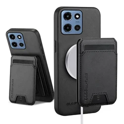 Leather Wallet Card Holder Case with Magnetic Stand Feature in Soft Shell Design - Moto G Power 2024 5G (Black)