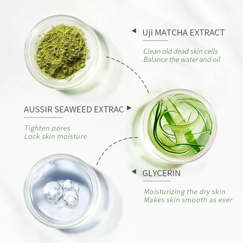 Matcha Peeling Gel Gentle Oil Control Body Face Scrub Cleansing Pores Treatment Acne Remove Blackhead Facial Exfoliation Gel 4