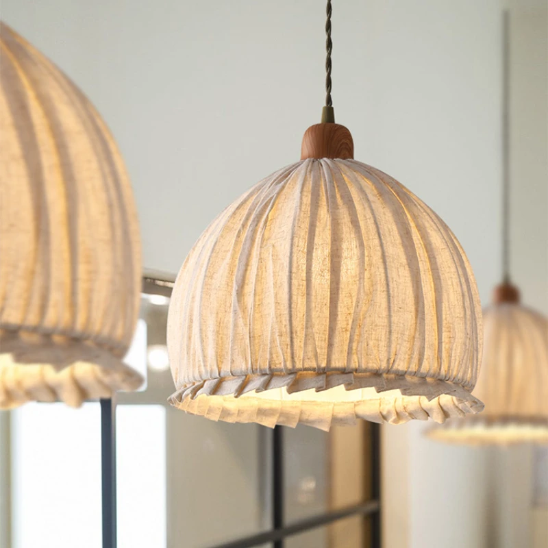 

Japanese Vintage Pendant Lights Quiet Wind Cloth Teahouse Hanging Lamp American Retro Restaurant Lamp Bedside Indoor Lighting