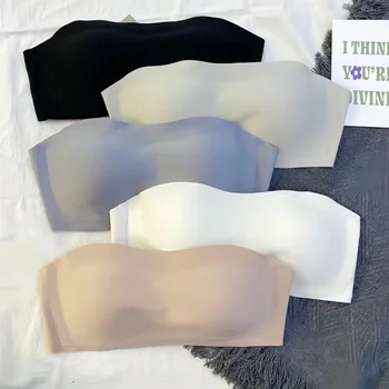 Strapless Bras For Women Push-Up Bra 1/2 Cup Padded Seamless Bra Ladies Invisible Non-wire Comfort Underwear S-XL