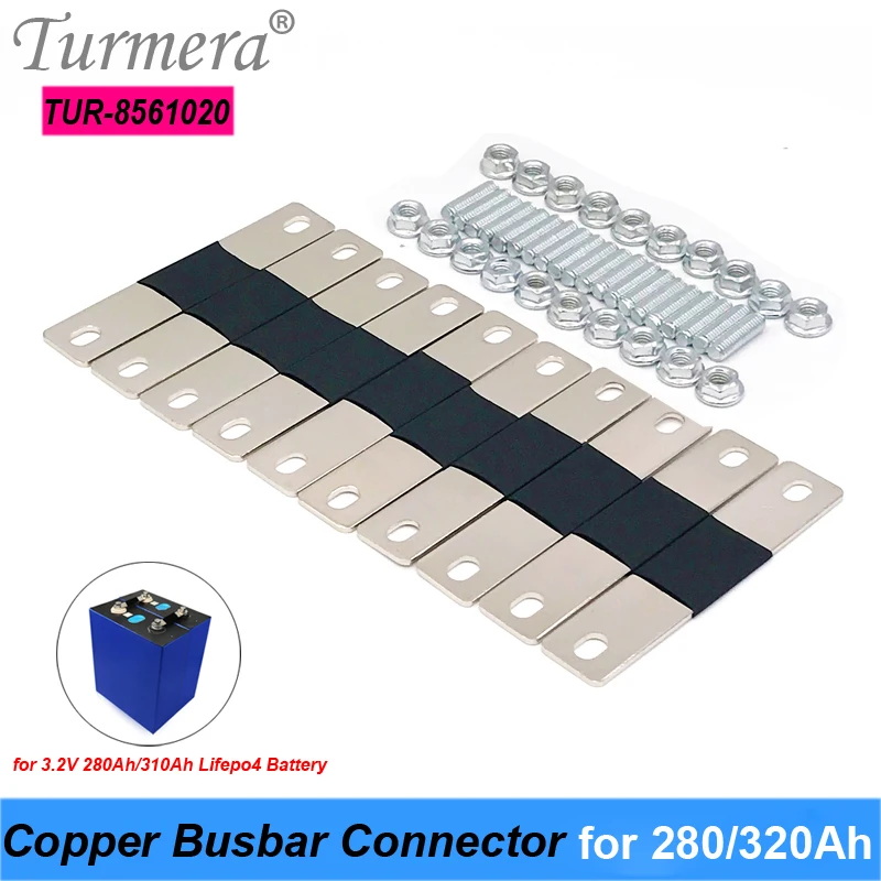 

Turmera 10Piece Busbar Lifepo4 Battery Copper Connecter for 12V 280Ah 310Ah 320Ah Lifepo4 Battery Cell Use in 12.8V Solar System