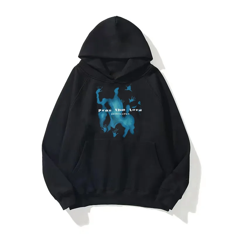 

Graphic printed hoodie for men and women's autumn and winter Harajuku hooded sweatshirt for men's retro jacket for street wear