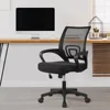 Adjustable Mid Back Mesh Swivel Office Chair With Armrests Black Computer Armchair Furniture Chairs Gaming Cheap Cushion 2