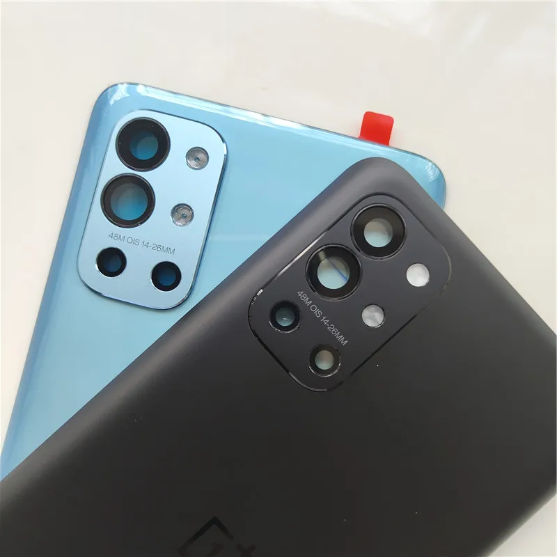 Oneplus 9R 1 + 9R 용 후면 배터리 커버 카메라 렌즈가 있는 One Plus 9R 용 후면 유리 배터리 하우징 도어 케이스 패널 수리, 원플러스 9R 지원