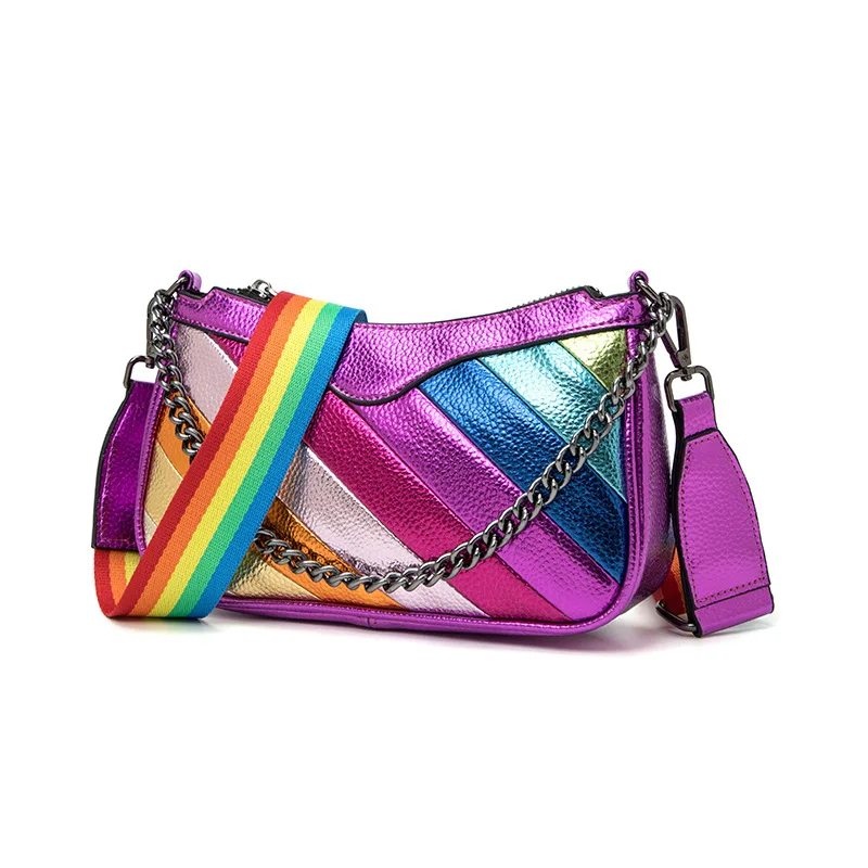 

Kurt Geiger High Quality Fashion Designer Luxury Women Bag Blocking Color Crossbody Bag Rainbow Handbag Shoulder Messenger Bags