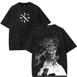Vintage Washed Jujutsu Kaisen Graphic Oversized Cotton Tee - Unisex Short Sleeve T - Shirt - S (Black)