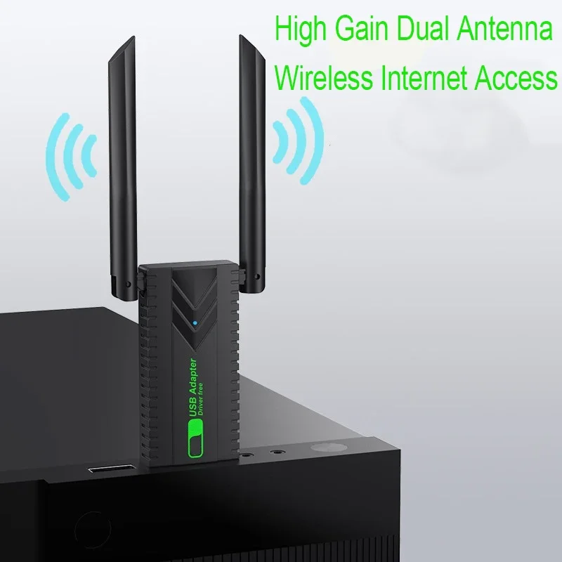Wireless USB WiFi Adapter For PC 1300Mbps 5G Dual Band Windows11 10 8 7 Vista XP