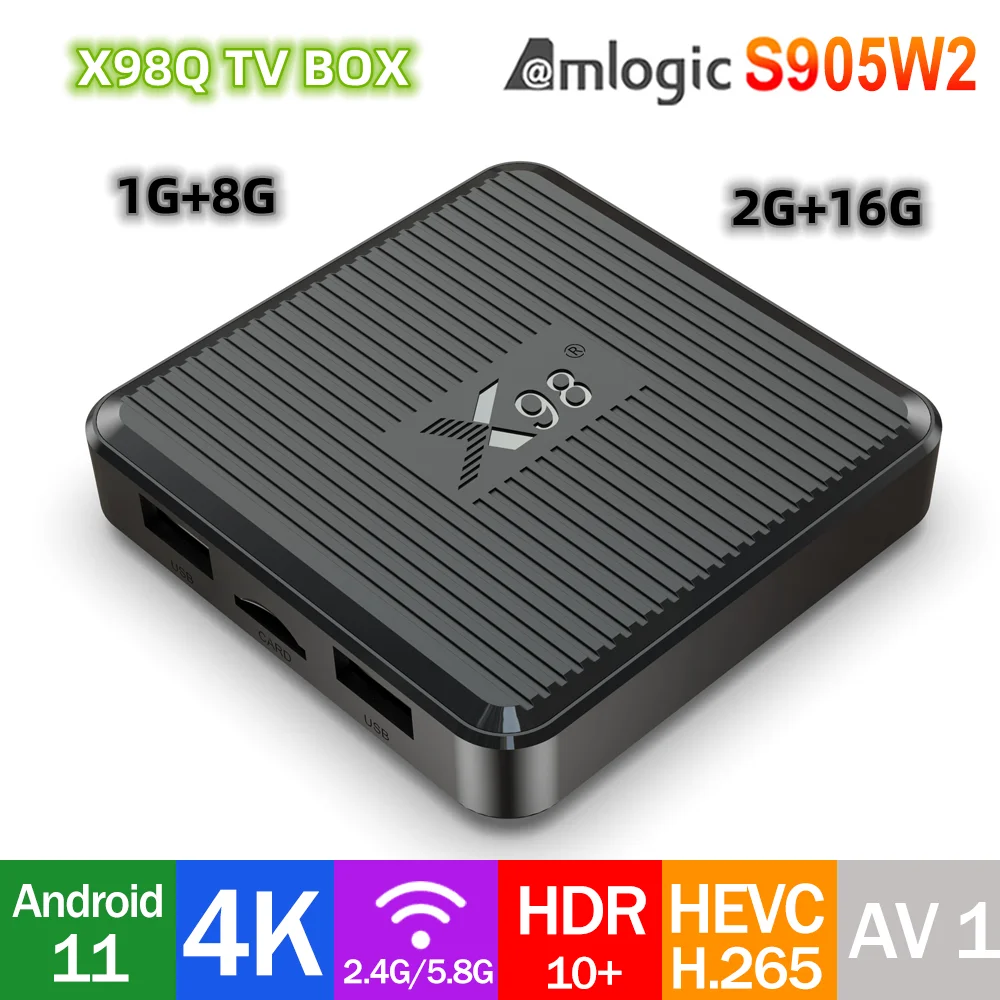 X98Q Android Smart TV BOX Amlogic S905W2 Quad Core Android11 2.4