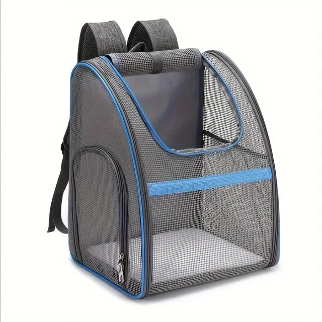 Spacious Design" Breathable Mesh Pet Carrier Backpack - LargeCapacity, Foldable & Portable Dog Cat Travel Bag With Zip Closure 6