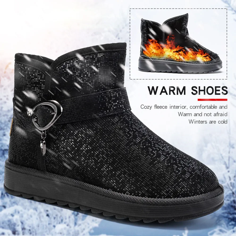 

2023 New Large-size Basic Snow Boots for Women Winter Plus Fleece Thickening A Slip-on Cotton Shoes for Women Short Boots