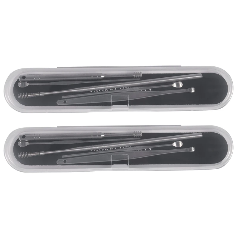 

10 Pcs Unisex Stainless Steel Spiral Ear Pick Spoon Ear Wax Removal Cleaner Ear Care Beauty Tools Multifunction With Box