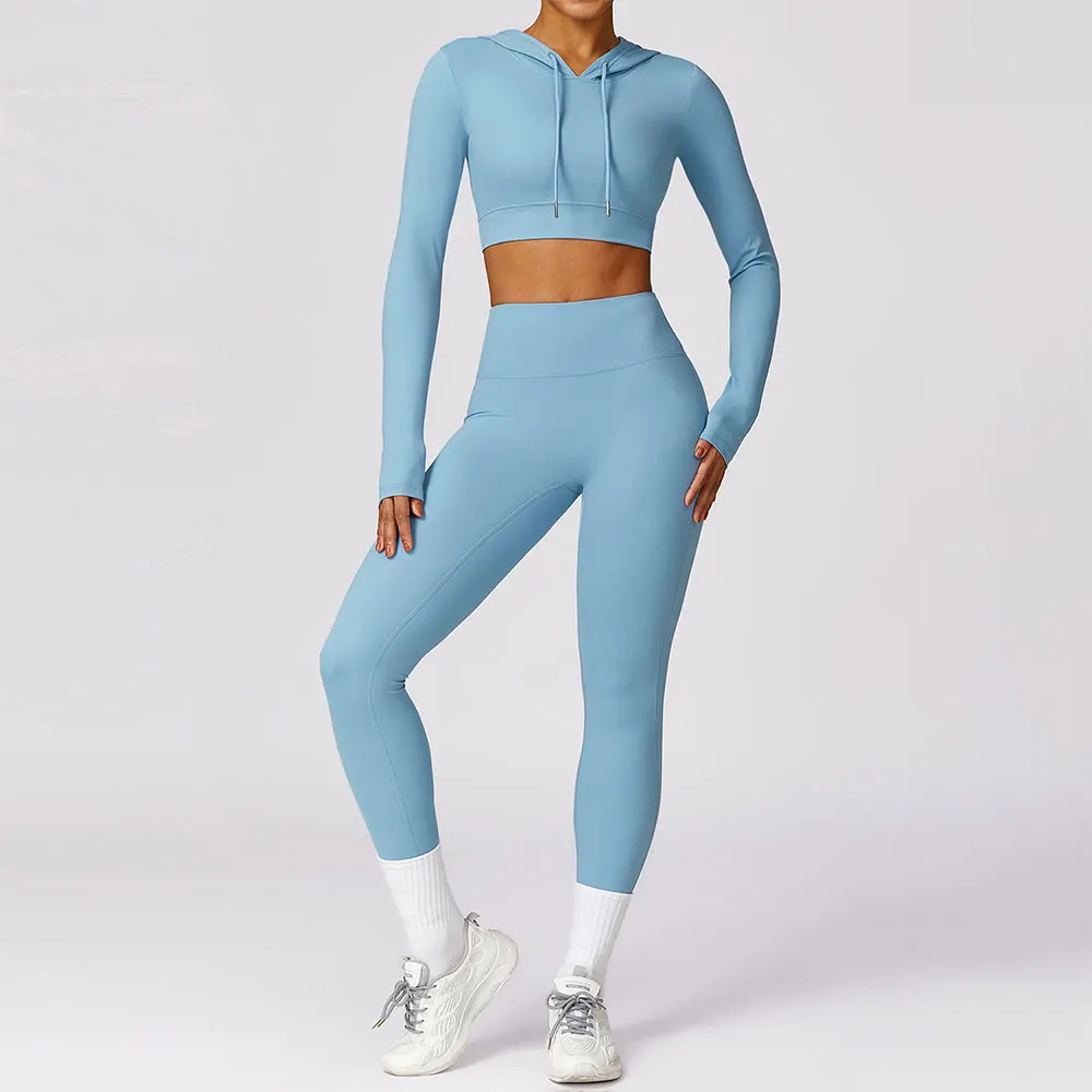 2pcs set Yoga Clothes Sleeveless Crop Workout top and Gym Leggings