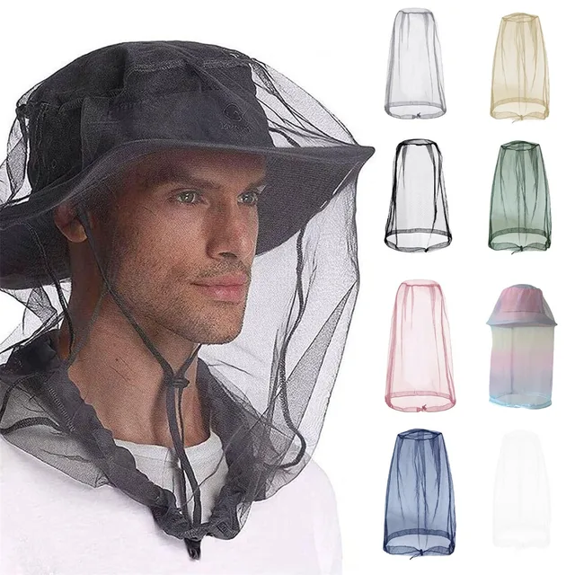 Filets de maille de tête de moustique en plein air, chapeau de jardinage chapeau anti-insectes pour la randonnée Camping pêche filets de maille de tête de moustique en plein air 1