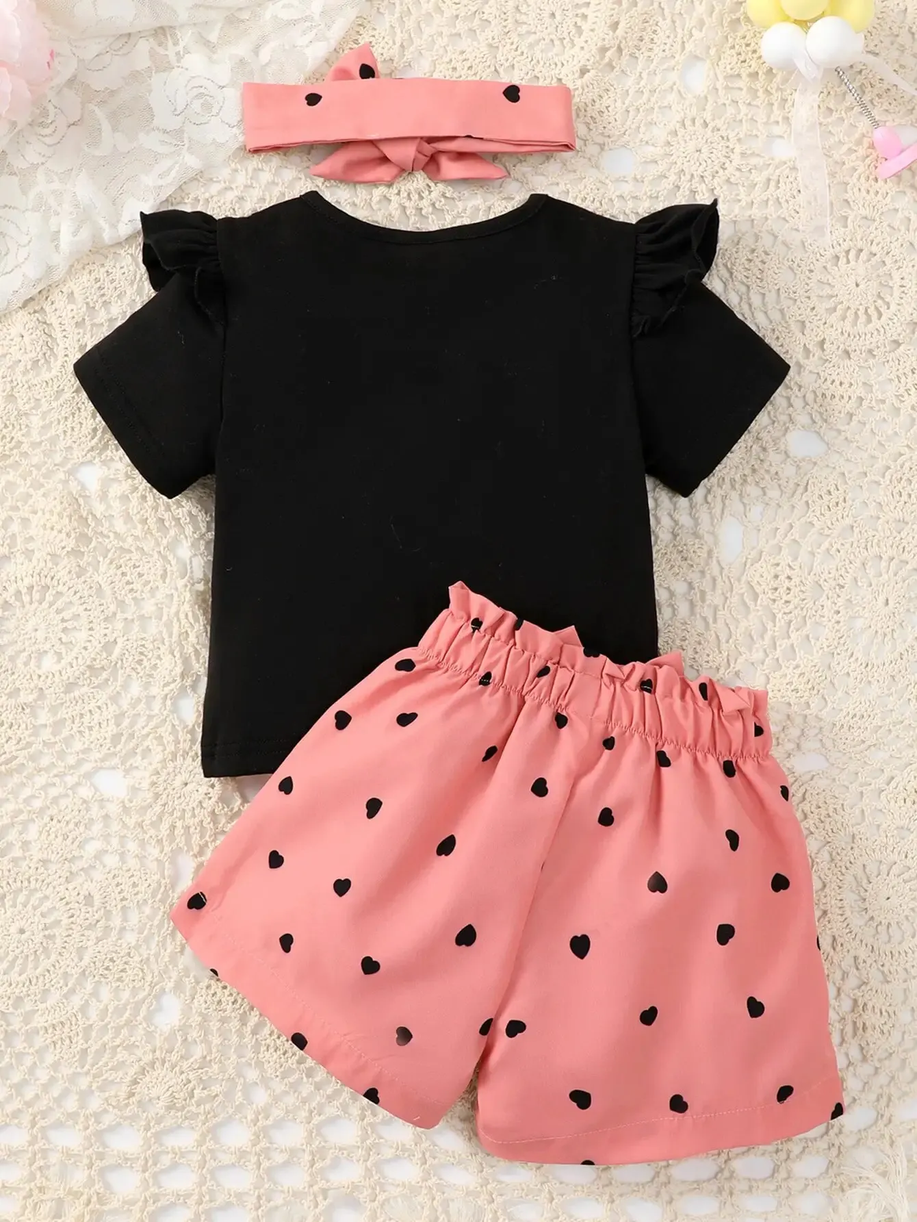 Kids Clothes Set Summer Baby Girl Suit Short Sleeved Shorts Bow Fashion 6m 3y