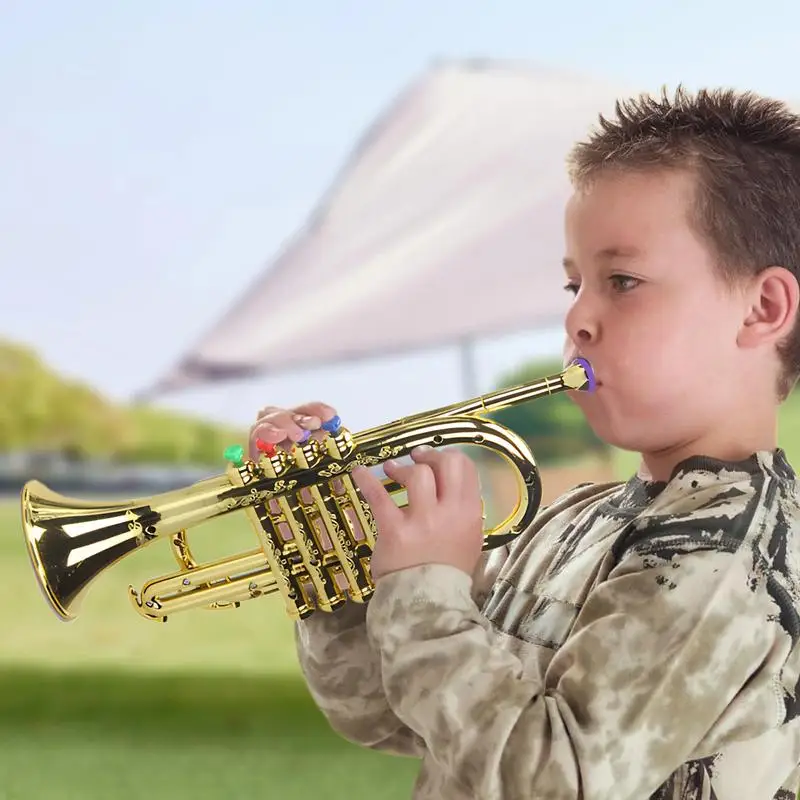 Trumpet Horn Toy Musical Wind Toy Parent-Child Music Instruments Teaching Aids For Boys Girls Toddler Children