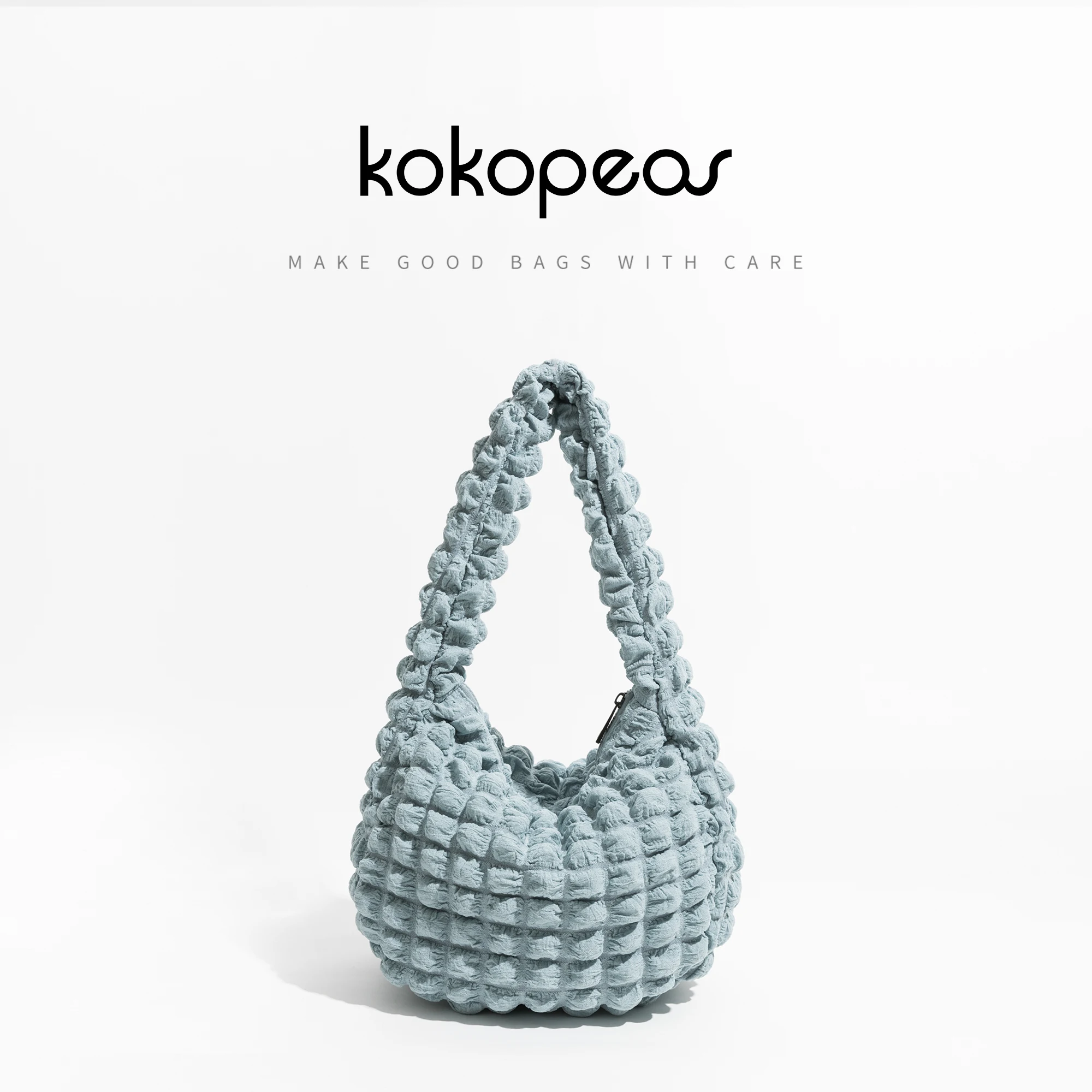 KOKOPEASSmallQuiltedPuffBubbleWomenHoboBagKoreanTrendPleated