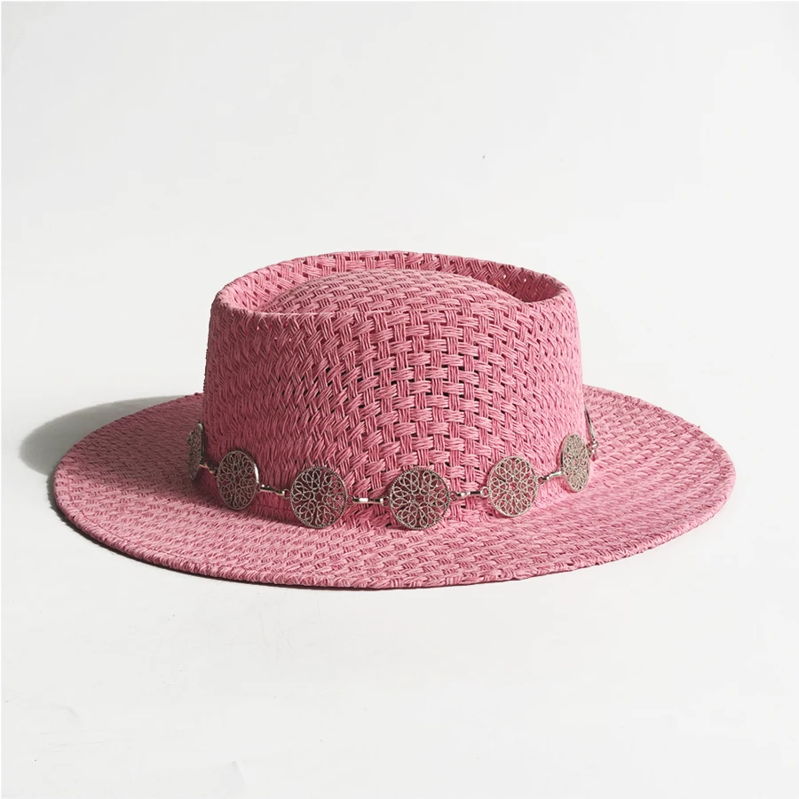 Französischer Strohhut, Sommer-Sonnenhut, breite Krempe, Fedora, Panama, Sommer-Strandhut für Damen und Herren, Sonnenhut, Urlaub, Urlaub, Chapeau Femme – Detail 7
