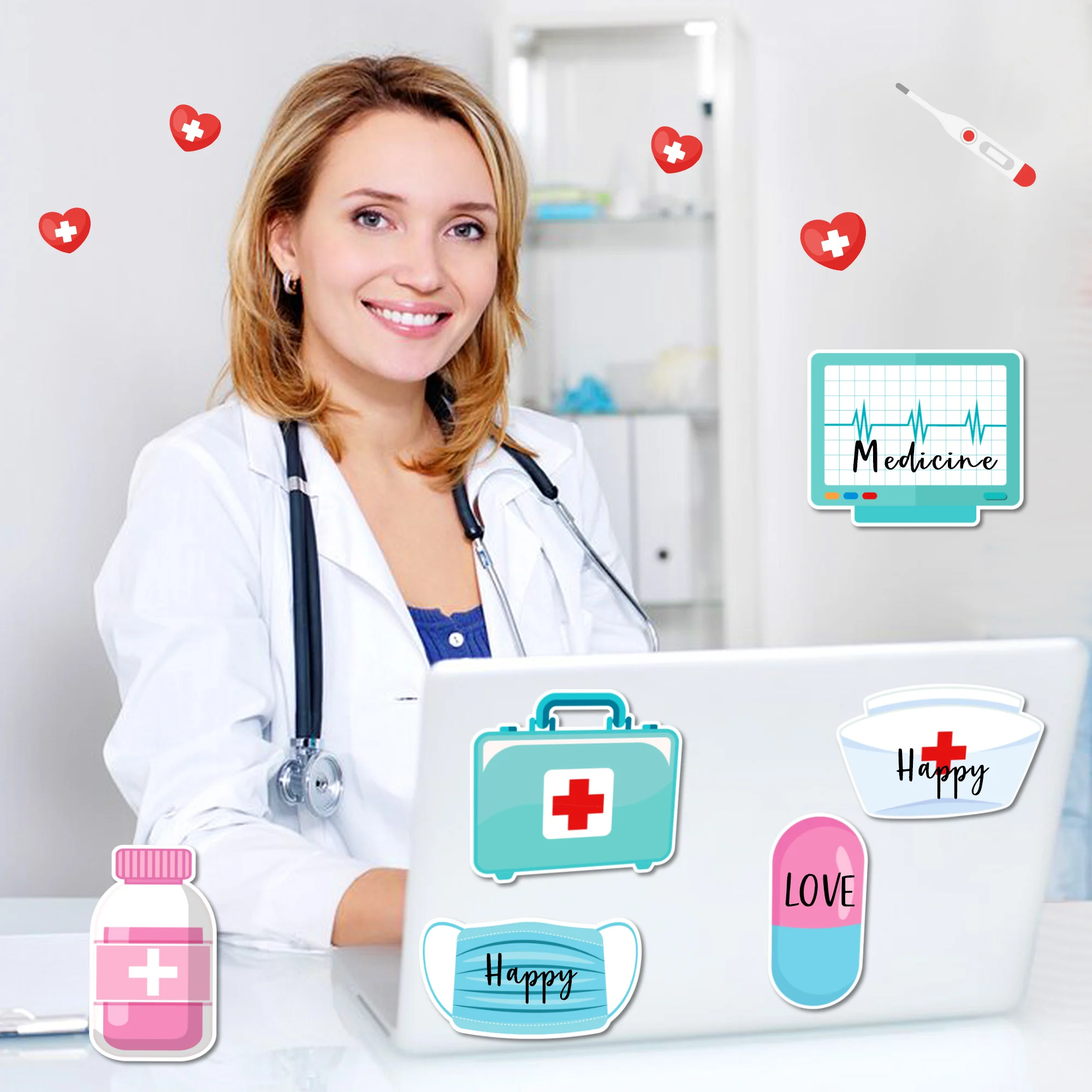 Nurse's Day Theme Mini Sticky Memo Notes Pads Self Stick Funny Nurse Memo Pads for Nurse Day Party Supplies 3