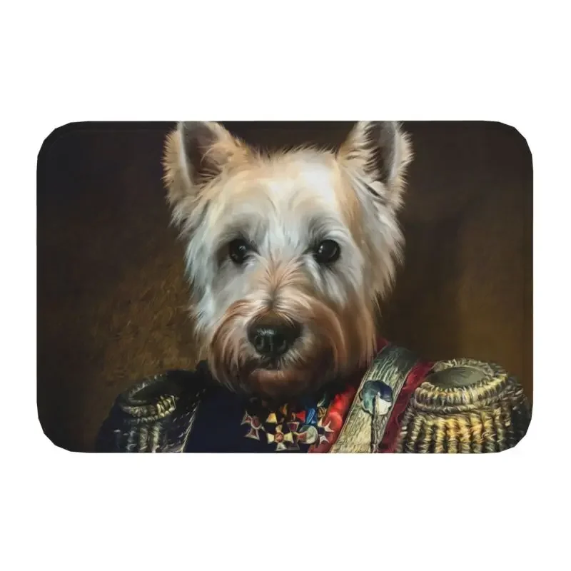 

West Highland Dog Portrait Meatball Front Door Mat Indoor Absorbent Pet Animal Regal Doormat Living Room Entrance Rug Carpet