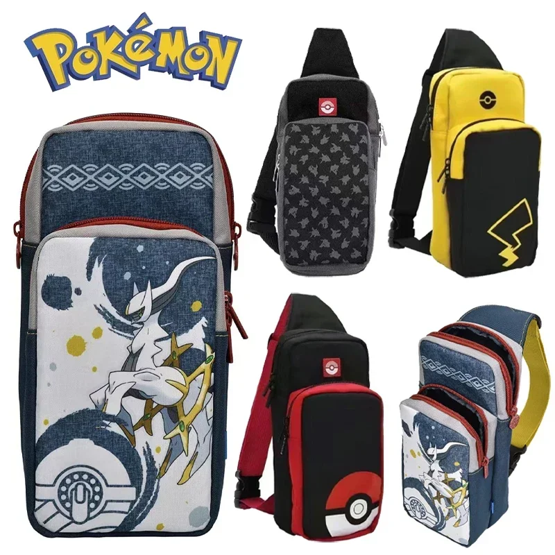 Pokmeon  크로스 바디 보관 가방 Nintendo Switch Oled 여행 휴대용 NS Lite 게임 콘솔 도크 배낭 액세서..