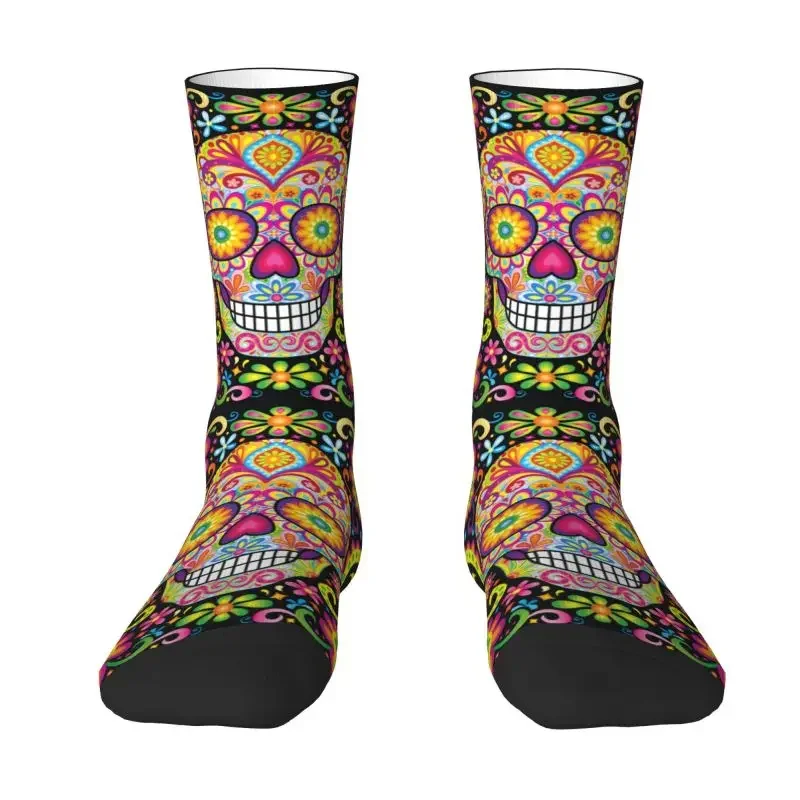 

Спортивные носки Cool Day of the Frequency Sugar Skull для мужчин и женщин, impression 3D, Хэллоуин, цветы мексиканские, b