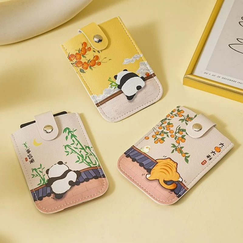 Laminated Concealed Mini Card Wallet RFID Blocking 4 Cards Pockets ID Card Holder Pull-out Type PU Leather Business Card Case