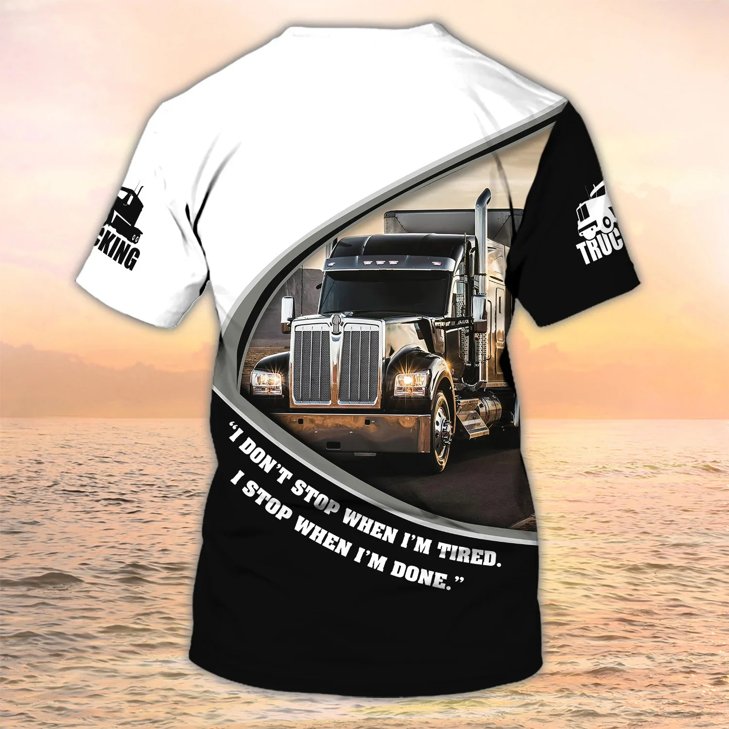 Neueste Sommer männer T-shirt Personalisierte Name Lkw Fahrer 3D Alle Über Gedruckt t shirt Unisex Casual Kühlen Trucker T-shirt DW113 – Detail 27