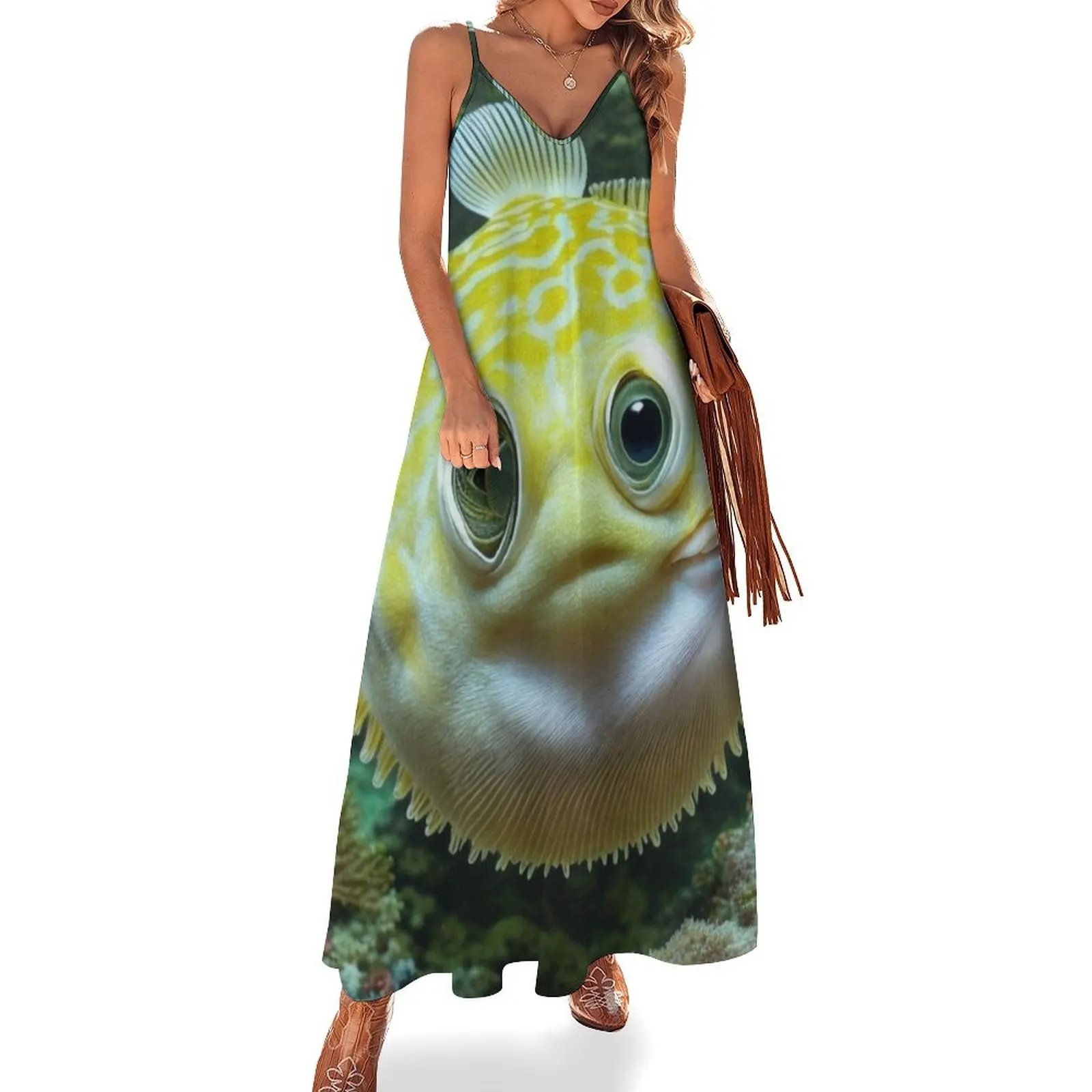 

Puffer Fish. Japanese Puffer Artwork Sleeveless Dress wedding dresses for parties Women's summer dresses