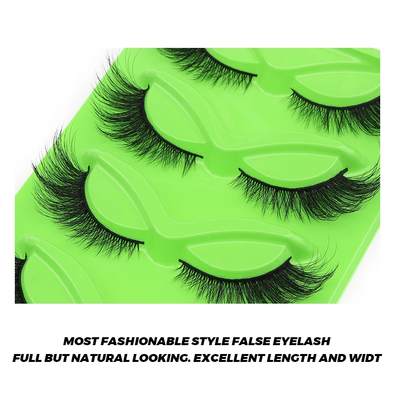 Description Picture 5 of itemCat Eye Lashes 5 Pairs Faux Mink Eyelashes Natural long Winged End Eye Elongated Eyelashes Fake Lashes Makeup False Eyelashes