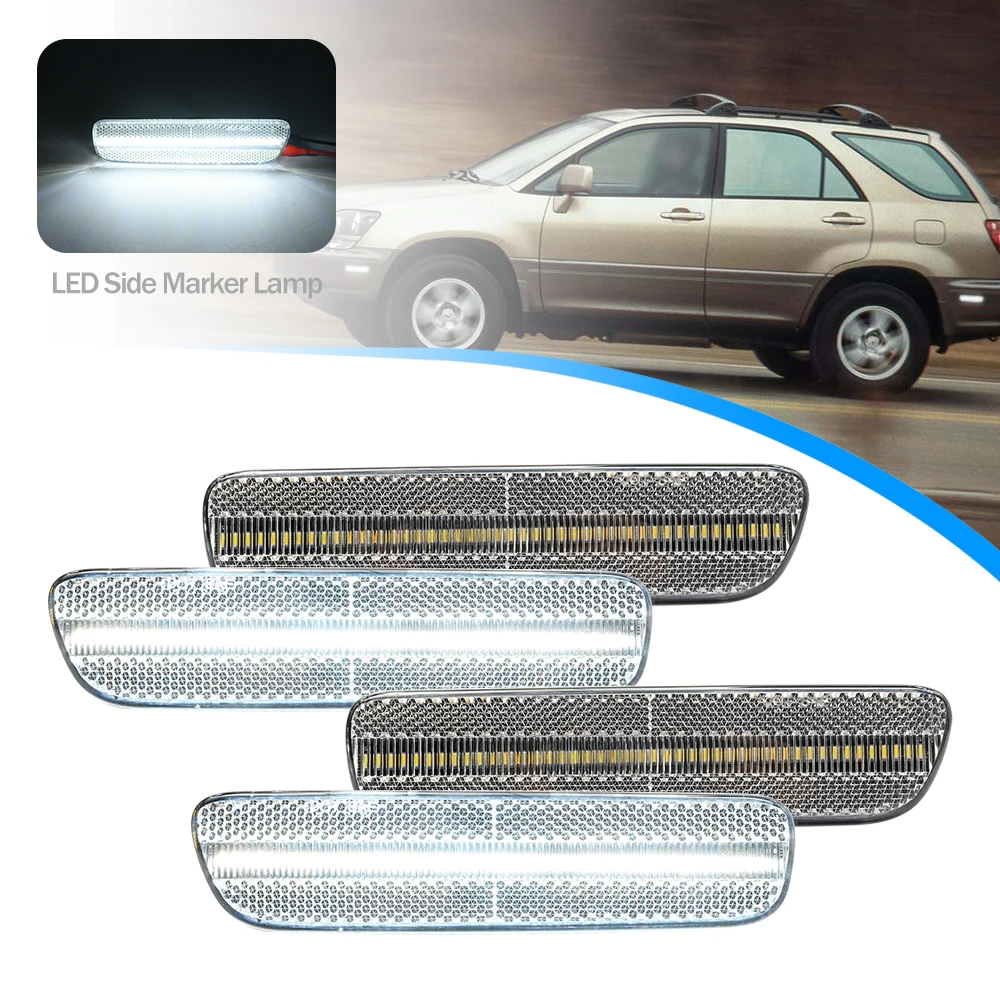 

4PCS For Lexus RX 300 1999-2003 LED front ＆ rear side Marker Arrow Indicator Light Replace OEM Turn Signal Blinker Lamps