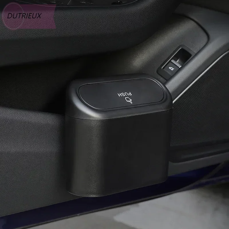 

Mini Car Trash Can Portable Hanging Wastebasket Trash Can with Lid For Car Office Home Auto Storage Bin Accessories